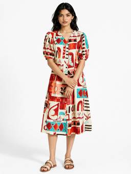 max - Multi-Color Women Printed A-Line Dress