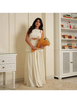 ORDINAREE - Wrapped Feather Top with Inner and Skirt