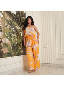 ORDINAREE - Sunrise Orange Shift Co-ord Set
