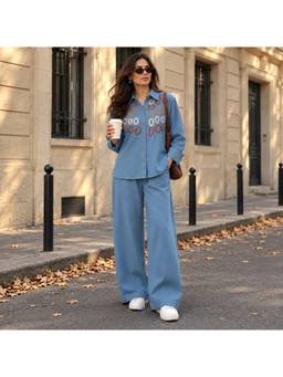 ORDINAREE - Elara Blue Co-ord Set