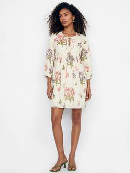 max - Ivory Women Floral Print A-Line Dress