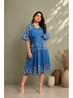 Mud spire - Blue Bloom Tissue Dress