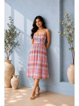 Mud spire - Multi-Color Amalfi Candy Plaid Dress