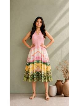Mud spire - Florence Pink Garden Dress