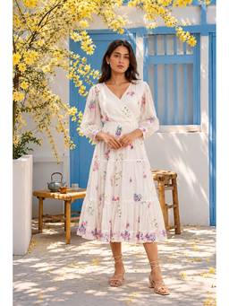 Mud spire - Mykonos Ivory Blossom Dress