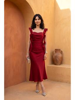 HOUSE OF SAL - Maroon Elira Dress