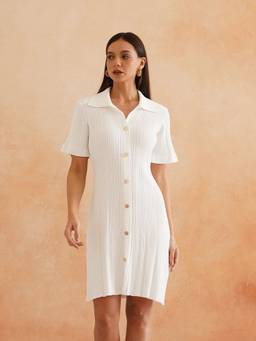 Beatnik - Bodycon White Women's Dress