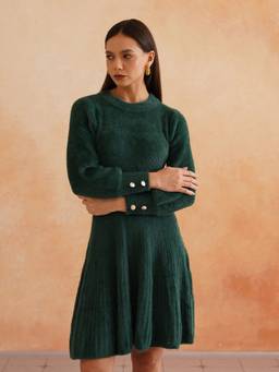 Beatnik - A-Line Dark Green Women's Dress