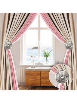 Deco Window - Curtain Holdback Disc Leaf Satin Silver