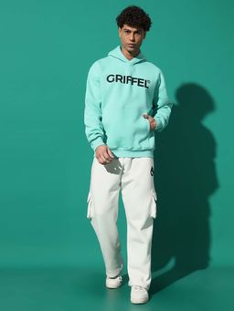 Griffel - Registered Logo Oversized Fit Sea Green Hoodie and Trackpant (Set of 2)