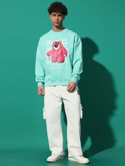 Griffel - Teddy Regular Fit Sea Green Sweatshirt with Trackpant (Set of 2)