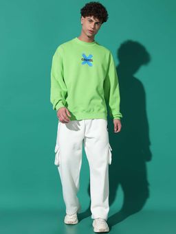 Griffel - Bunny Oversized Parrot Green Sweatshirt and Trackpant (Set of 2)