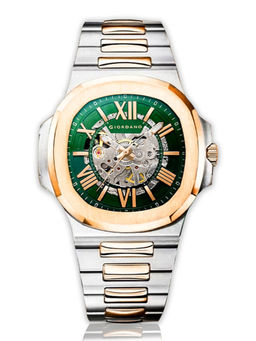 Giordano - Men Dual-Tone Skeleton Automatic Green Dial Analog Watch - GZ-50114 (M)
