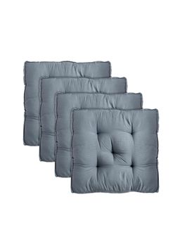 Kuber Industries - Microfiber Square Chair Pad Cushion - Grey (Pack of 4)