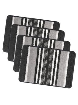 Kuber Industries - Anti-Skid Door Mat for Home Micro Jupiter Lining - Dark Grey (Pack of 4)