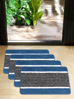 Kuber Industries - Anti-Skid Door Mat for Home Micro Wings Lining - Sky Blue (Pack of 4)