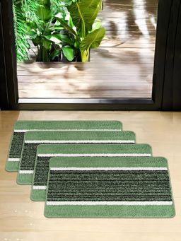 Kuber Industries - Anti-Skid Door Mat for Home Micro Wings Lining - Green (Pack of 4)