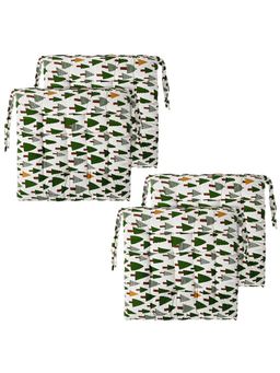 Kuber Industries - Cotton Chair Cushion - Green (Pack of 4)
