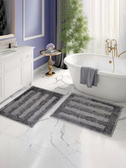 Kuber Industries - Microfiber Bathroom Mat Micro Lining - Grey (Pack of 2)