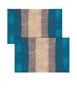 Kuber Industries - Soft Shaggy Cotton Door Mat Super Absorbent - Green (Pack of 2)