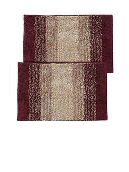 Kuber Industries - Soft Shaggy Cotton Door Mat Super Absorbent - Maroon (Pack of 2)