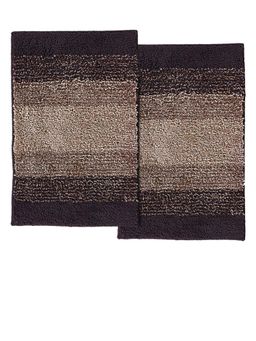 Kuber Industries - Soft Shaggy Cotton Door Mat Super Absorbent - Brown (Pack of 2)