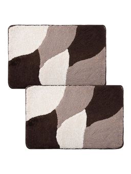 Kuber Industries - Check Design Door Entrance Mat - Grey (Pack of 2)