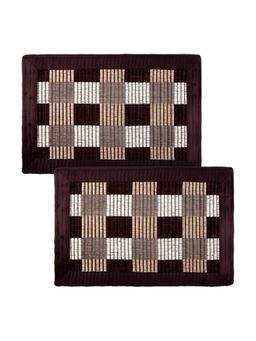 Kuber Industries - Reversible Check Lining Door Mat - Brown (Pack of 2)