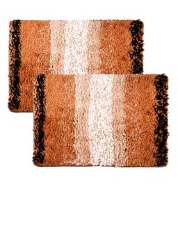 Kuber Industries - Golden Patta Rainbow Dust Trapper Door Mat - Cream (Pack of 2)