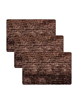 Kuber Industries - Lexus Home Decor Dust Trapper Door Mat - Brown (Pack of 3)
