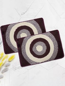 Kuber Industries - Microfiber Anti-Skid Door Mat - Purple (Pack of 2)