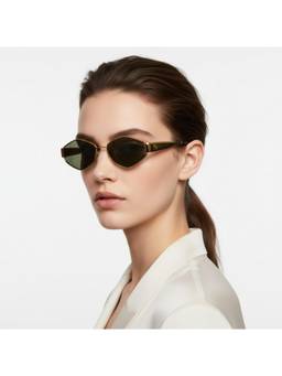 Vintage - Women Metal Green Irregular UV Coating Full Rim Sunglass-Florence Col 6 (57)