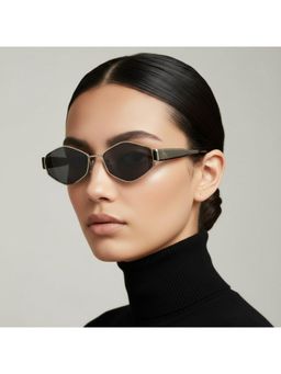 Vintage - Women Metal Grey Irregular UV Coating Full Rim Sunglass-Florence Col 30 (57)