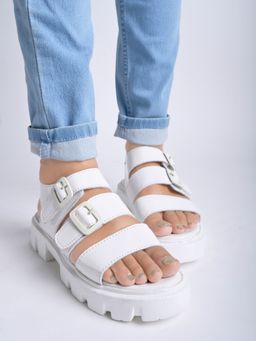 Shoetopia - Smart Casual White Sandals for Women & Girls