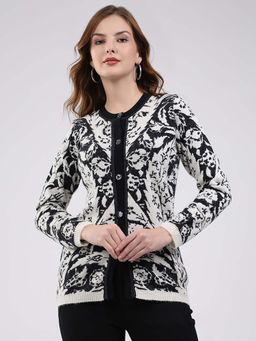 Monte Carlo - Womens Round Neck Full Sleeve Cardigan - Off White