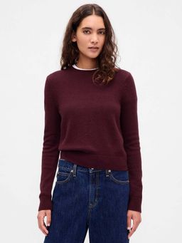 GAP - Womens Crew Neck Relaxed Fit Sweatshirt - Maroon