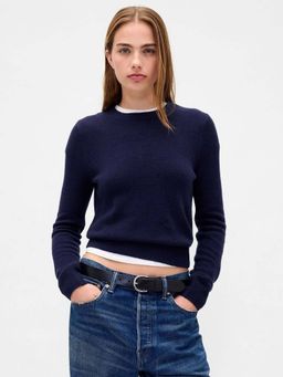 GAP - Womens Crew Neck Relaxed Fit Sweatshirt - Navy Blue