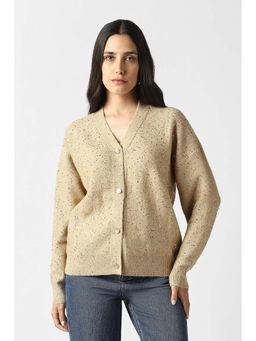 Van Heusen - Women Beige V-Neck Sweater