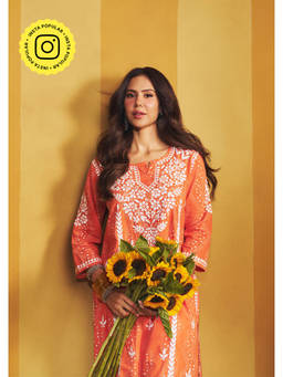 House of Chikankari - Chikankari Printed Long Kurta