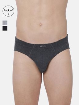 Levi's - Men Cotton 100 Ca Snug Fit Innerelastic Solid Comfort Brief (pack Of 3) Multi-Color