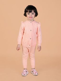 Mama & Peaches - Peach Cable Knit Winter Co-Ord (Set of 2)