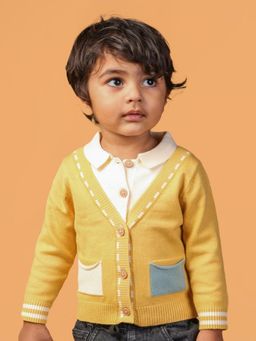 Mama & Peaches - Yellow Pocket Knitted Winter Sweater