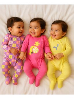 Somersault - Multi-Color Cotton Printed Romper (Pack of 3)