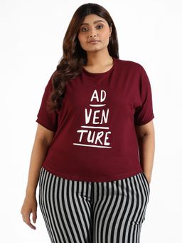 Instafab Plus - Women Printed Stylish Round Neck Top