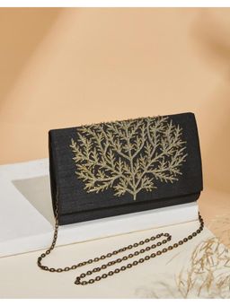 Fabindia - Black and Gold Embroidered Sling Bag (M)