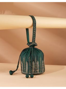 Fabindia - Green Hand Embroidered Trisha Potli