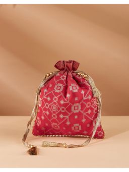 Fabindia - Red Jacquard Potli
