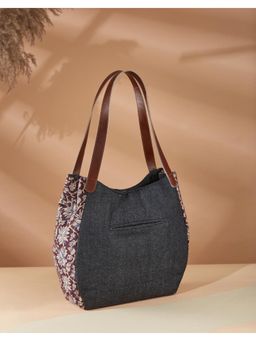 Fabindia - Charcoal Grey Kalamkari Tote Bag
