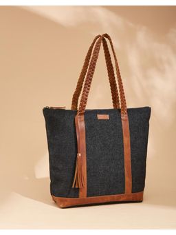 Fabindia - Black Solid Tote Bag