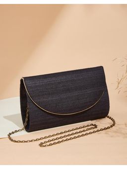 Fabindia - Black Solid Structured Sling Bag (S)